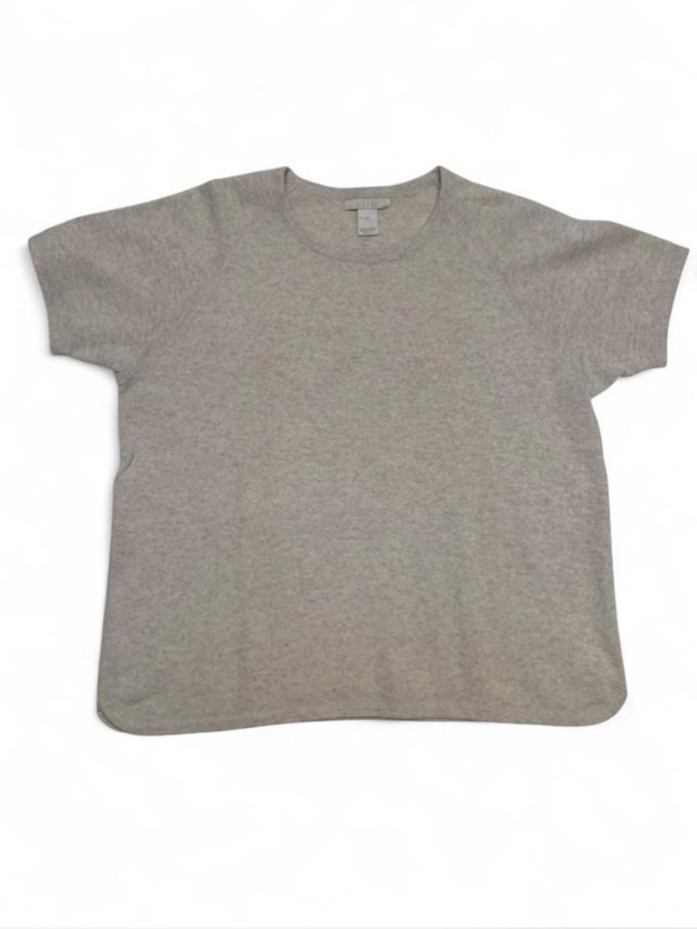 J. Jill Cashmere Raglan Sleeves Crew Neckline Sweater Tee Oatmeal Minimalist Med